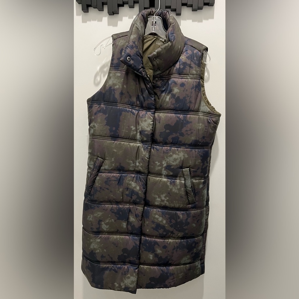 Camouflage Long Puffer Vest